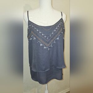 Apt. 9 Gray Embroidered Women's Blouse